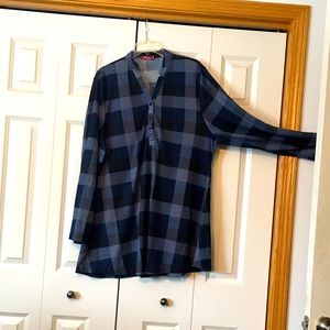 Blue plaid/flannel tunic